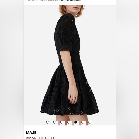 Maje Rayanette A Line Eyelet Dress EU 42 US XL - Picture 2 of 15